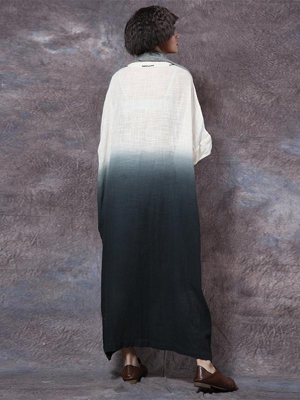 Cotton Loosen Full Length Dress in Expressive Style