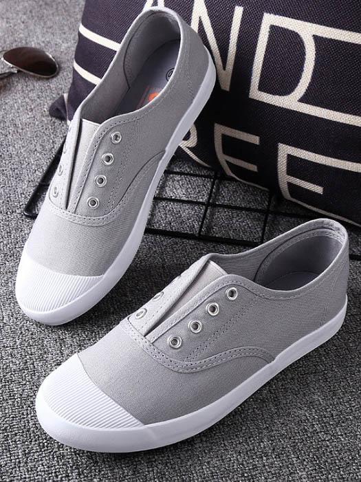 Canvas Low Top Slip-on Shoes