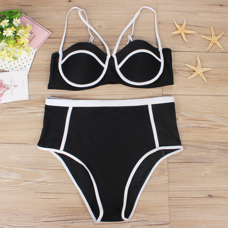 Feipo big plus fat high waist Bikini Swimsuit