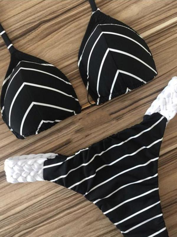 Printed Triangles Triangles Split Bikini Swimsuit