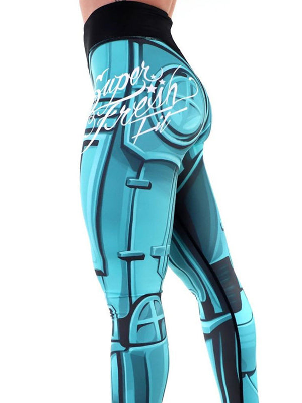 Geometric Print Peach Hip High Waist Yoga Leggings