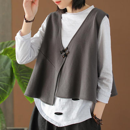 Cotton Long Sleeve T-Shirt and Loose Vest M-3XL