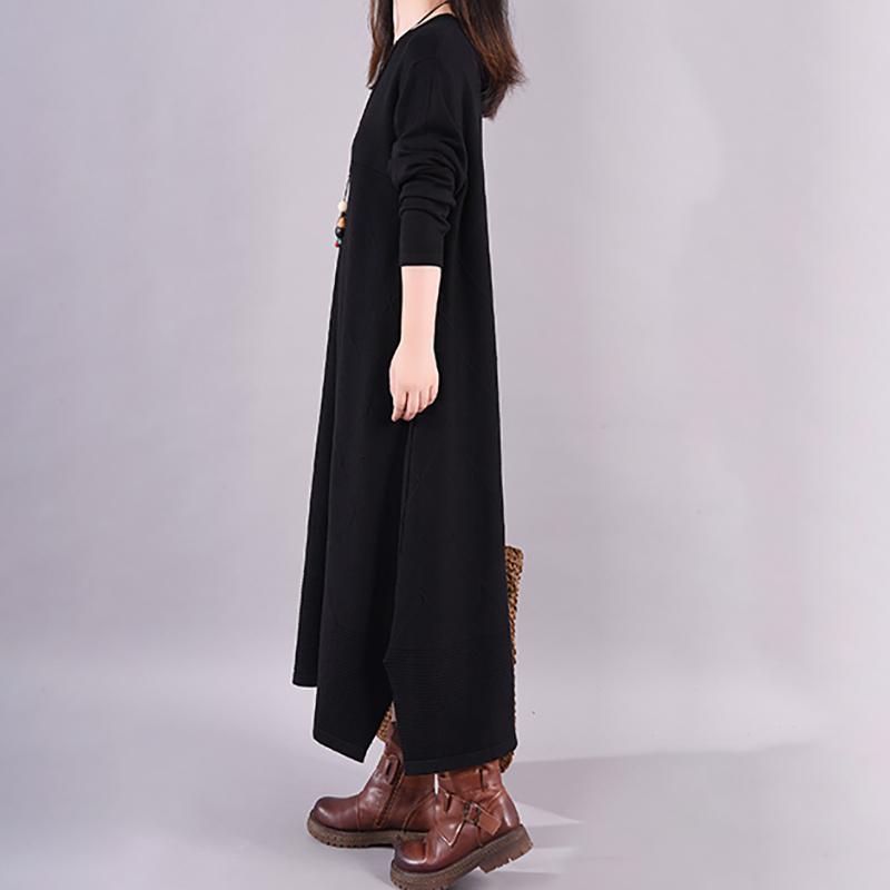 Buykud Casual Warm Comfortable Plaid Knitted Dress