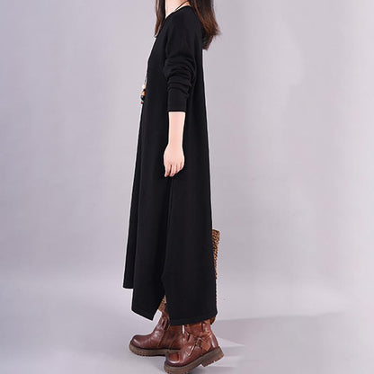 Buykud Casual Warm Comfortable Plaid Knitted Dress