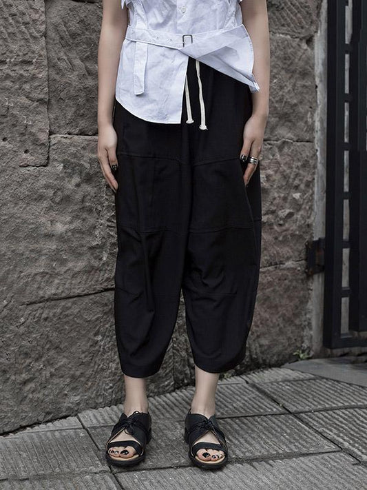 Loose Cotton Split-joint Pants