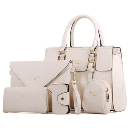 5 PCS Women Bright Color Leisure PU Leather Bag