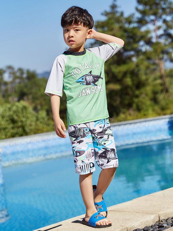 AONIHUA Green Little Boy Swimwear