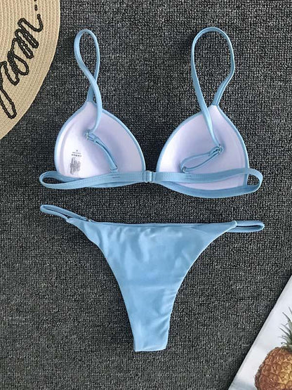 Solid Scrunch Bikini Swimsuit