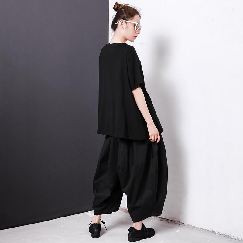 Comfortable Solid Color Pleated Summer T-Shirt