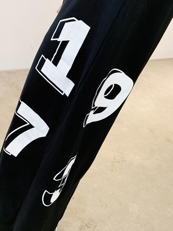 Original Letter Printed Split-Side Dress