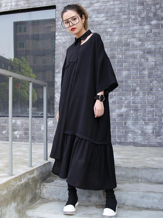 Cropped Solid Hollow Split-joint Midi Dresses