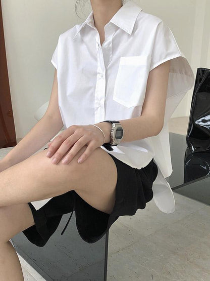 Original Solid Sleeveless Blouses&Shirts Tops