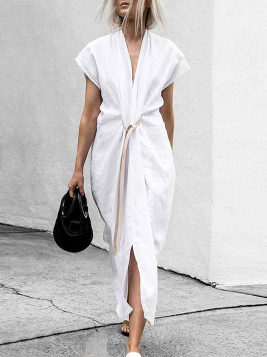 Simple 2 Colors Maxi Dress