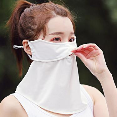Solid Color Breathable Ice Silk Eye And Neck Protection Mask