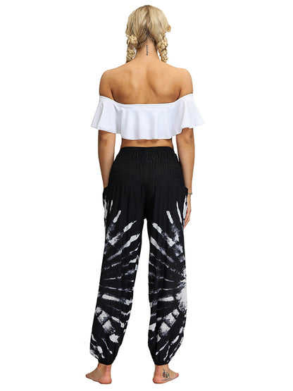 Bohemia Tie-Dyed Elastic Multi-Colored Knickerbockers& Yoga Pants