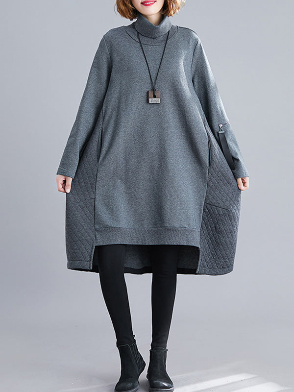 Original Irregularity High-Neck Dress