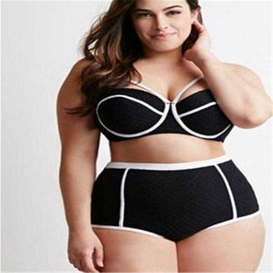 Feipo big plus fat high waist Bikini Swimsuit