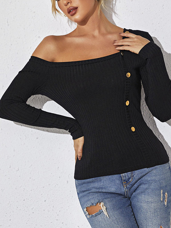 Original Skinny One-Shoulder Irregular T-Shirt Top
