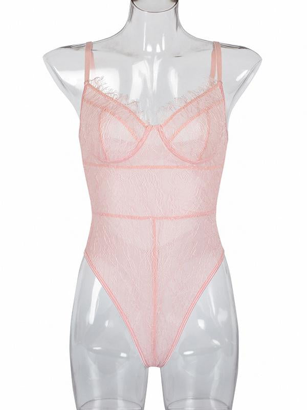 Eyelash Lace Underwired Bodysuit Lingerie
