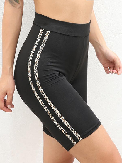 Leopard Split-joint Skinny Leg Yoga Bottoms