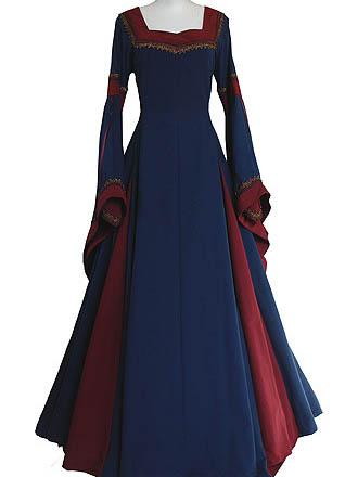 Vintage Medieval Flare Sleeves Maxi Dresses