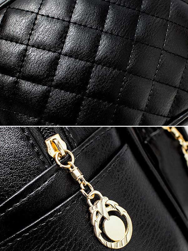 Original Solid Color Zipper PU Backpack