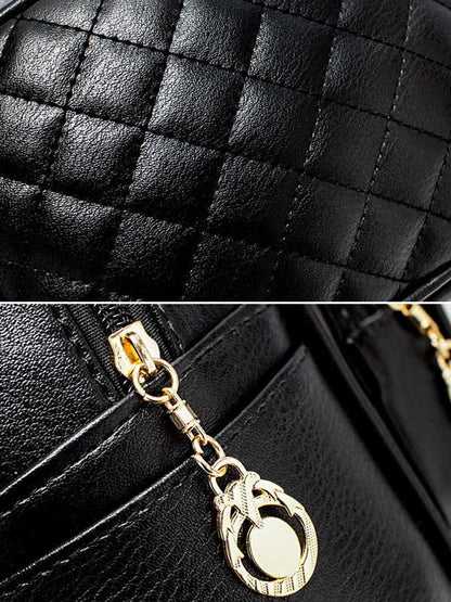 Original Solid Color Zipper PU Backpack