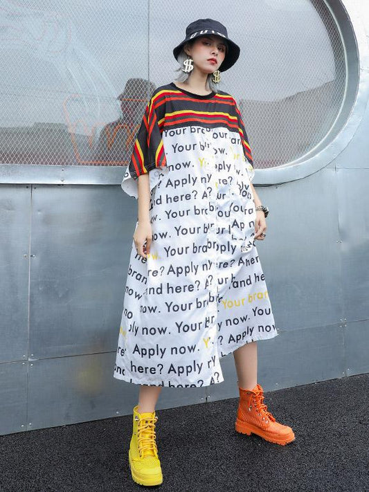 Vintage Loose Oversize Split-joint Dress