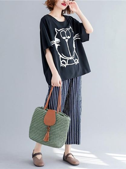 Cartoon Loose Printed T-Shirt