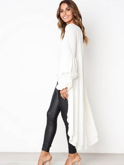 Asymmetric Flared Sleeves Swallowtail Dress