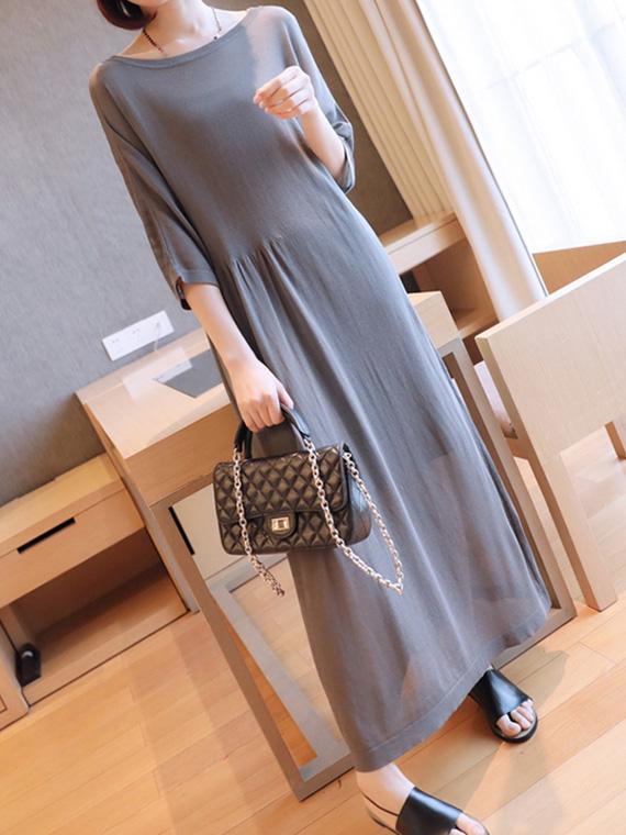 Loose Soft 2-pieces Long Dress