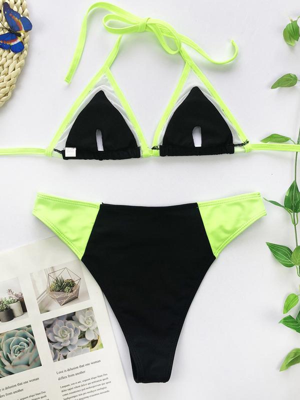 Split-Joint Triangle Split Bikini Swimsuit