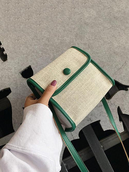 Linen Square One-shoulder Bag