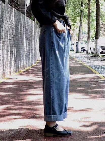 Original Adjustable Waist Wide Leg Jean Pants