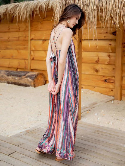 Chic Loose Striped Maxi Dress