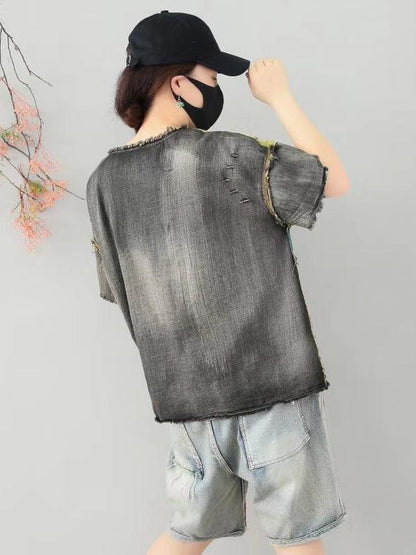 Vintage Loose Split-joint T-Shirt