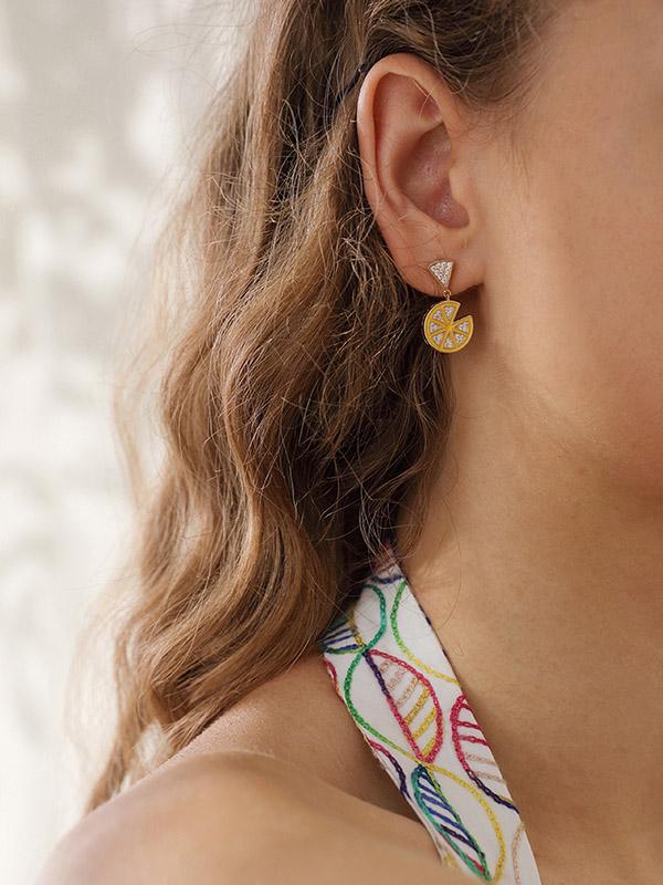 Simple Lemon Earrings Accessories