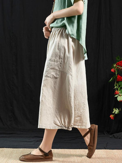 Vintage Casual Linen Skirt