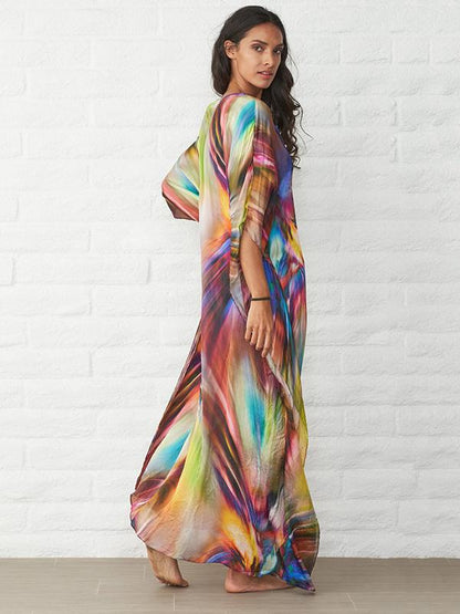 Loose Printed Beach Sun-protection Long Dress