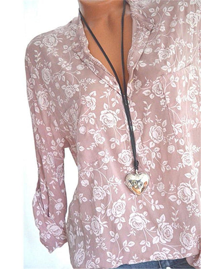V-neck Printed Blouses