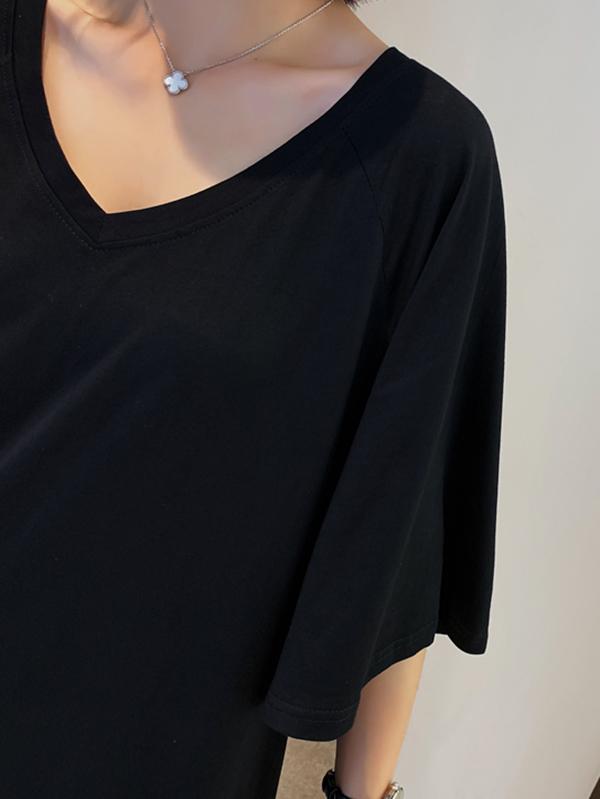 Original Letter Printed Split-Side Dress