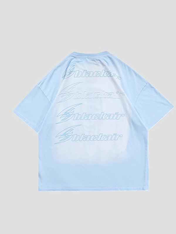 Vintage Round-Neck Bear Print Loose T-Shirts Tops