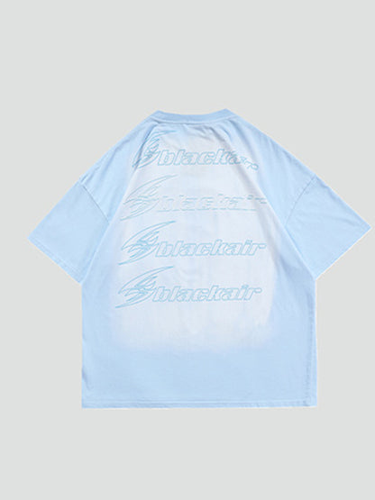 Vintage Round-Neck Bear Print Loose T-Shirts Tops