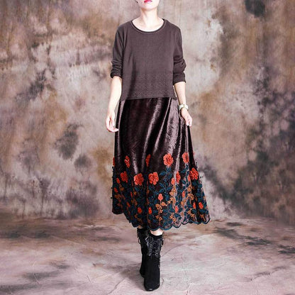3D Floral Knit Stitching Elegant Dress