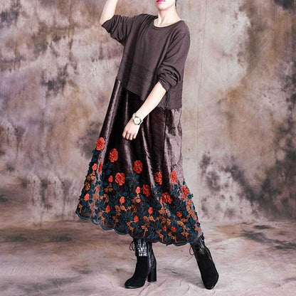 3D Floral Knit Stitching Elegant Dress