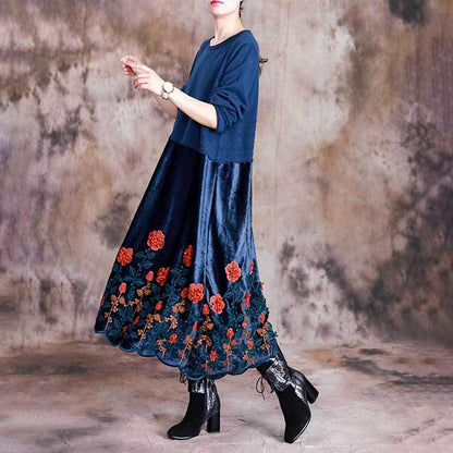 3D Floral Knit Stitching Elegant Dress