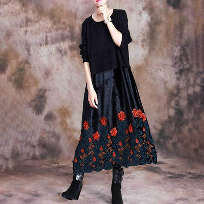 3D Floral Knit Stitching Elegant Dress