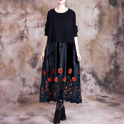 3D Floral Knit Stitching Elegant Dress
