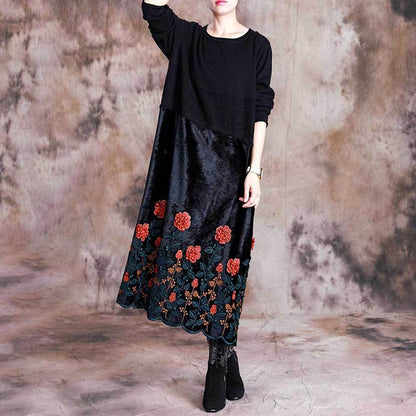 3D Floral Knit Stitching Elegant Dress