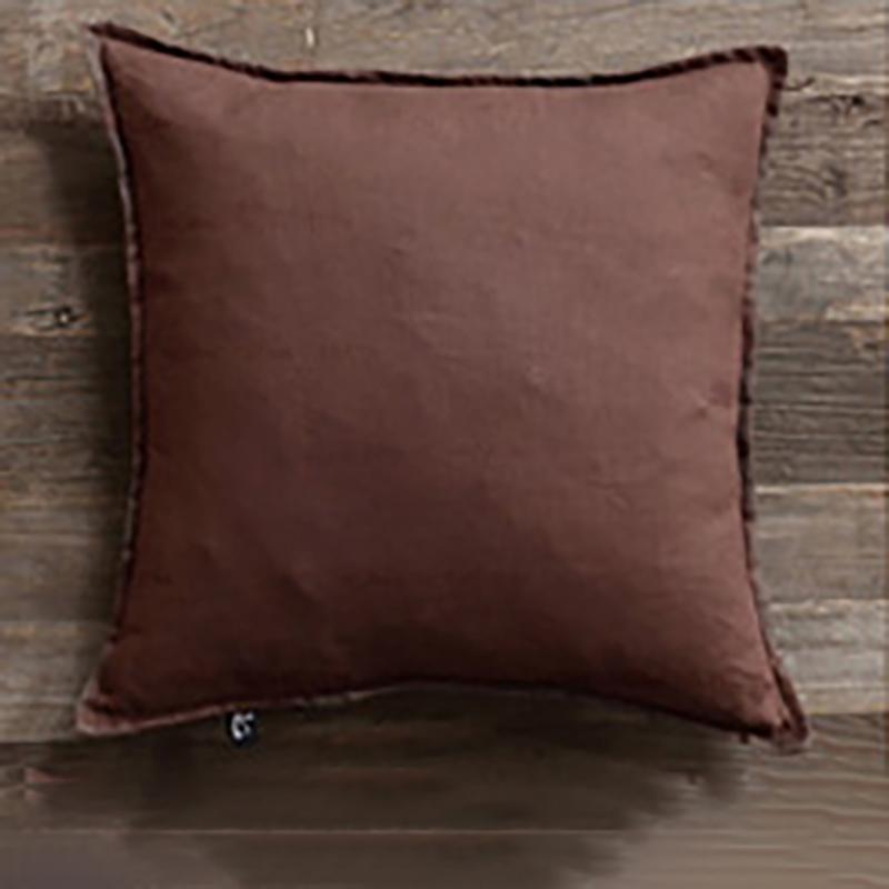 Cotton Linen Solid Color Square Shape Pillowcase